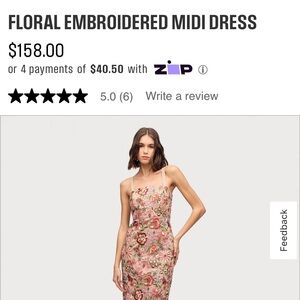 Sam Edelman floral embroidered midi dress size 6